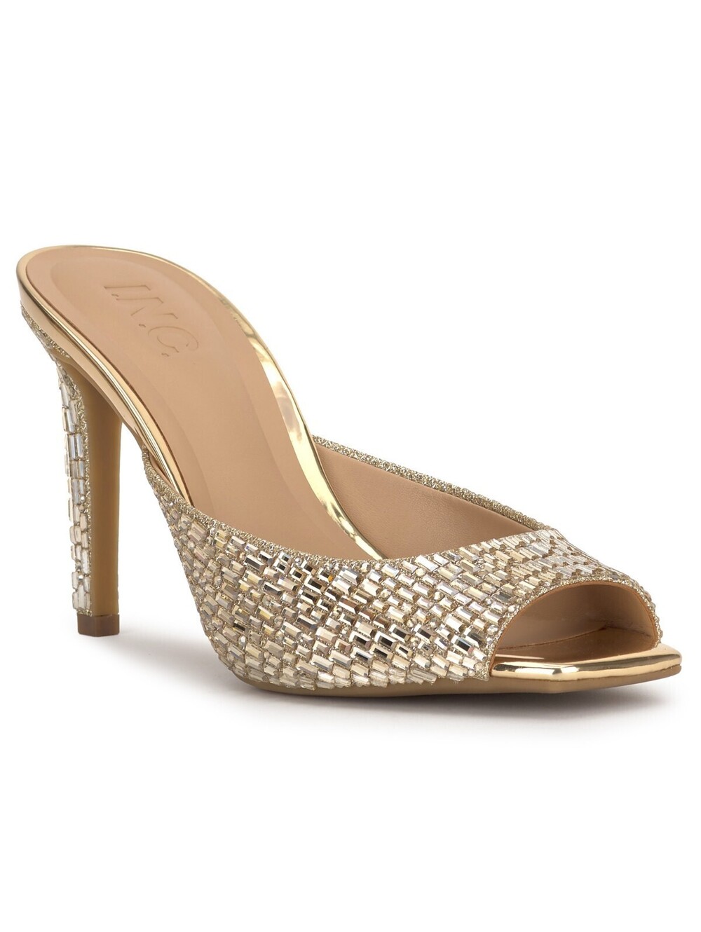 I.N.C. International Concepts Womens Ramani Slide Dress San Light Gold Bling 10M